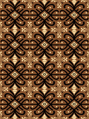 Floral damask oreintal seamless pattern warm color.Geometric motif flower ornament hand drawn vector element.Ethnic traditional Indian,Arabian,tribal illustration.For print,fabric,carpet,wrap,decorate