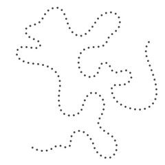 Freeform squiggly dotted line with organic flow, perfect for hand-drawn, whimsical, or creative design accents and illustrations.
