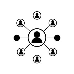 Social Network Connection People Icon Vector.