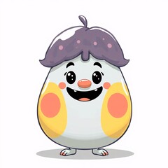 Whimsical Animated Character: A vibrant, endearing cartoon character springs to life with a playful grin and captivating features, perfect for children's stories, educational resources.