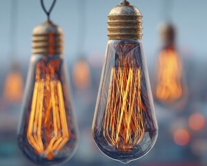 Vintage Edison Bulbs Hanging Decor