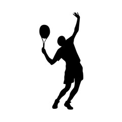 tennis player  silhouette in transparent background 