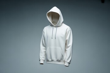 Blank white hoodie mockup studio shot realistic apparel clothing mockup design template