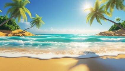 Stunning tropical beach escape with turquoise water and golden sand awaits you now