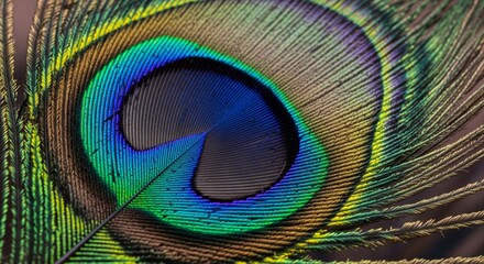 Obraz premium Close Up Of A Colorful Peacock Feather Detail