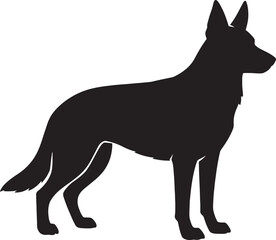 German Shepherd Dog Silhouette Vector Illustration