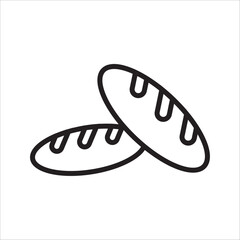 Freshly Baked Bread Loaves Outline Icon for Bakery and Food Concepts