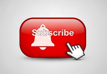 Subscribe Button, Red, Bell, Mouse Click.