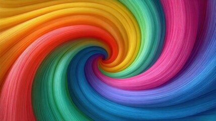 Vibrant Rainbow Swirl of Textured Strands, Symbolizing Diversity and Creative Expression for Marketing Campaigns and Product Packaging : Generative AI