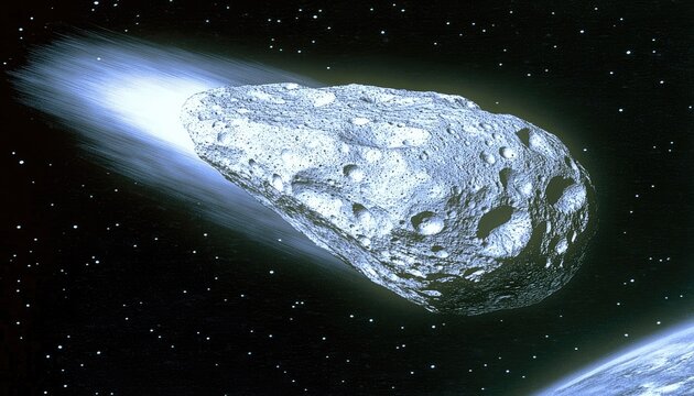 Comet streaking through a starlit void