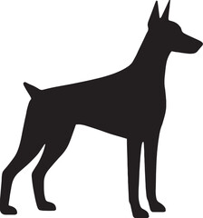 Doberman Pinscher Dog Silhouette Vector Illustration