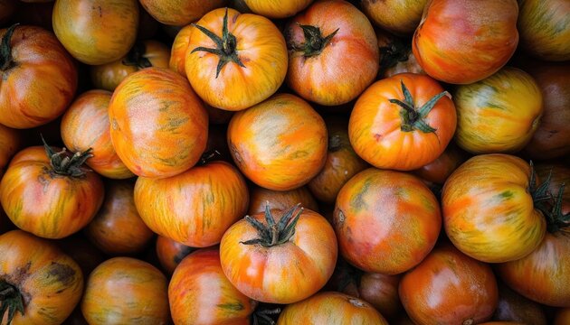 Close-up of colorful heirloom tomatoes