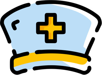 Icon Illustration Nursing Medical Care Health Symbol Profession Nurse Cap Hat Design