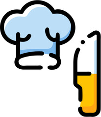 Chef Hat Knife Cooking Culinary Kitchen Tool Restaurant Food Preparation Symbol Art