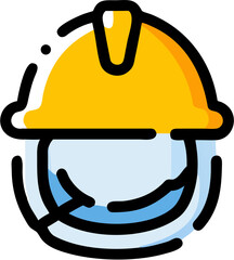 Construction Worker with Hard Hat, Safety Gear, Building Professional, Engineering Project Design
