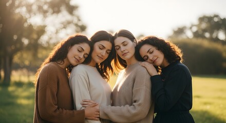 Diverse Group of Friends Enjoying a Picnic in a Sunny Park