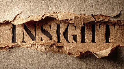 The term Insight visible through ripped brown paper.