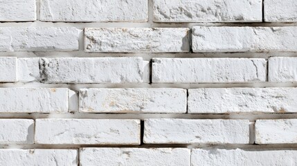 A white brick wall with a few cracks in it. The wall is made of white bricks and has a rough texture