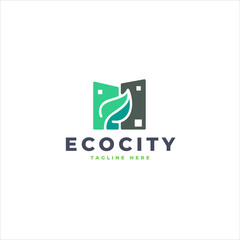 Green Urban Ecology Innovative Building Logo Template
