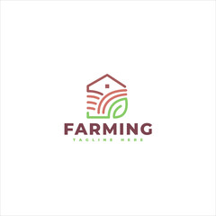 Geometric Farm House Agriculture Brand Identity Logo