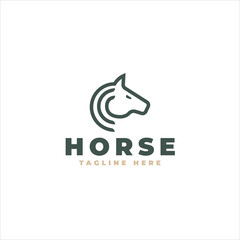 Elegant Horse Head Mark Emblem Company Branding Logo