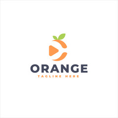 Abstract Orange Slice Media Play Mark Logo Template