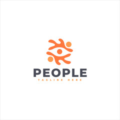 Connected Figures Abstract Vision Partnership Logo Template