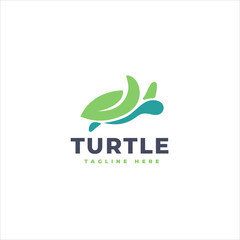 Creative Aquatic Turtle Shape Symbol Design Logo Template