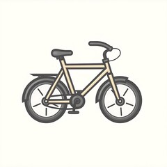 Obraz premium Minimalist Bicycle Illustration on White Background with Clean Lines