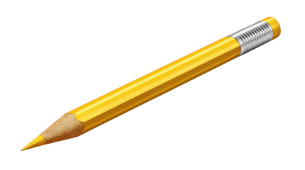 Single Yellow Pencil Against Black Background