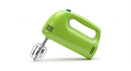 Green Handheld Electric Mixer for Baking and Cooking.