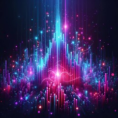 Histogram with Particle Light Beam Bars