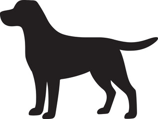 Labrador Retriever Dog Silhouette Vector Illustration Isolated on White Background

