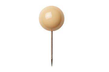 Beige Round Balloon On Stick Against Black Background