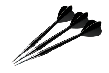 Black Dart Set Isolated On Black Background
