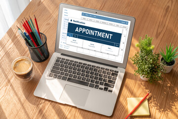 Fototapeta premium Online applointment booking calendar for modish regristration on the internet website