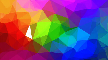 Obraz premium Bright Vibrant Low Poly Geometric Background, Isolated on White, Clean Sharp Edges, Modern Minimalist Style