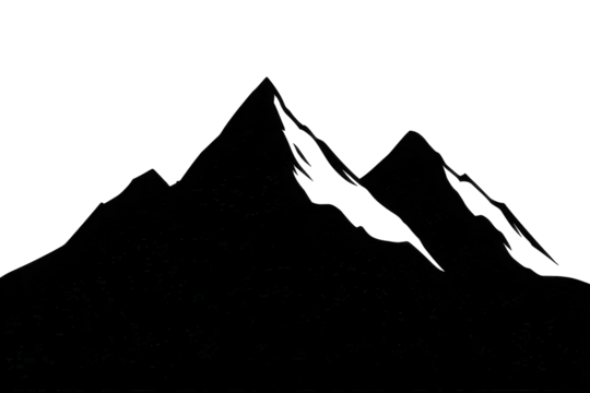 Multicolored Starry Mountain Range Silhouette on Dark Background