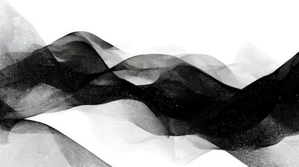 Abstract Black And White Flowing Design