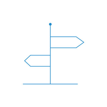 blue arrow icon. singage icon