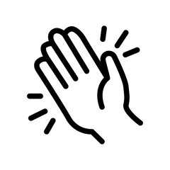 Obraz premium Clapping Hands Line Icon of Live Performance Icon Set
