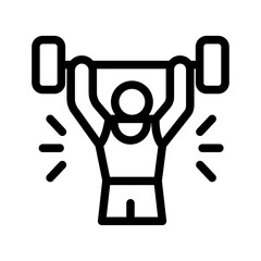 Strongman Line Icon of Circus Arts Icon Set