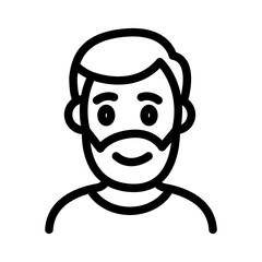 Bearded Male Character Line Icon of Character Design Icon Set