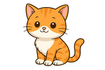 Cute orange and white cat sitting calmly with adorable expression in natural light.