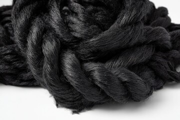 Closeup Dark Gray Yarn Bundle