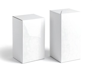 Naklejka premium Two blank white cardboard boxes