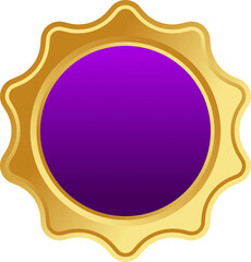 Elegant Purple Gold Certificate Badge Design Element