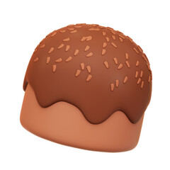 Chocolate Ball Candy with Brown Sprinkles on Transparent Background Sweet Treat Detail Yummy Dessert Delicious Confection Bakery Item Glazed Candy Cocoa Delight