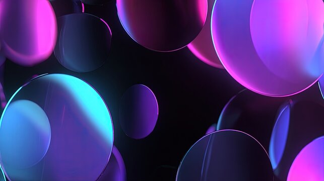 Abstract Neon Circles Background
