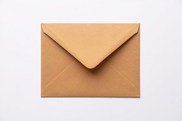 Brown envelope on white background, isolated on white background